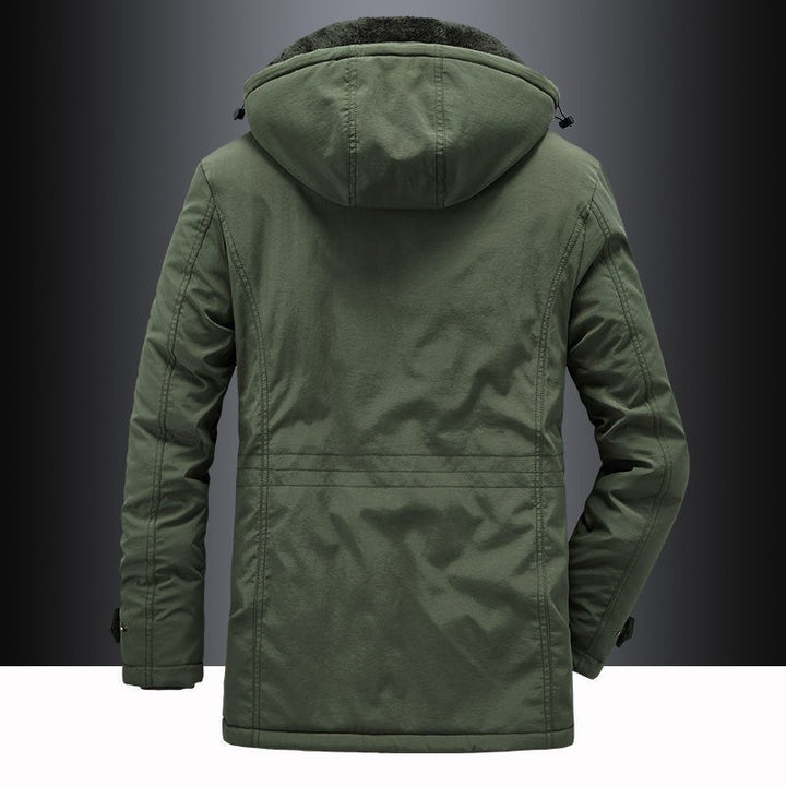 Herren nan gefütterte Parka Jacke mit abnehmbarer Kapuze, kuscheligem Teddyfutter und wasserabweisender Außenhülle Drune