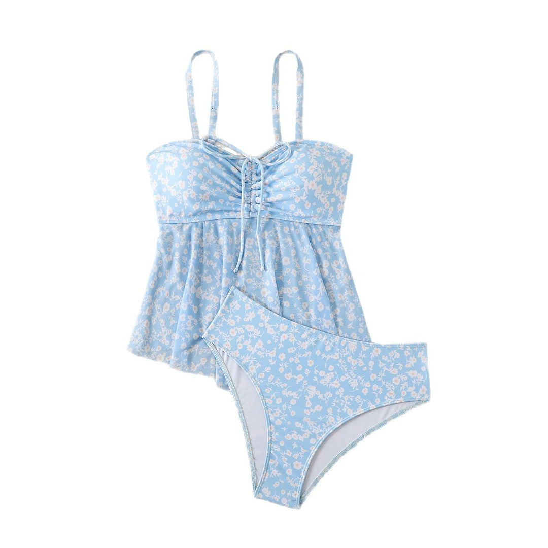 Damen leicht taillierter Tankini mit floralem Muster Drune