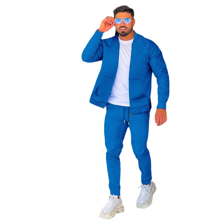 Herren modisches Athleisure Set mit strukturiertem Design und elastischem Bund Drune