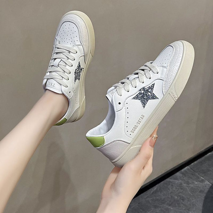 Damen Sneaker mit glitzerndem Sternenmotiv und flexiblem Sohlenprofil Drune
