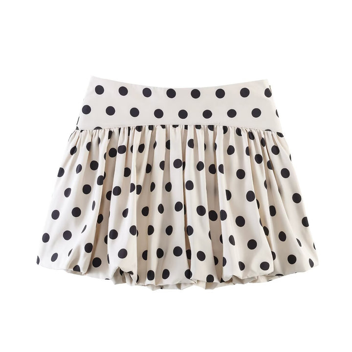 Damen Voluminöser Punkteshort mit bauschigem Saum Drune