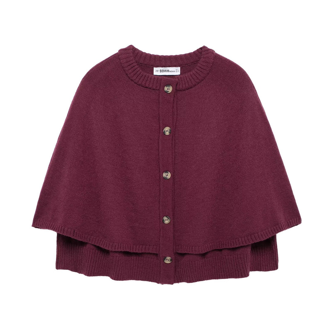 Damen Strick Poncho Drune