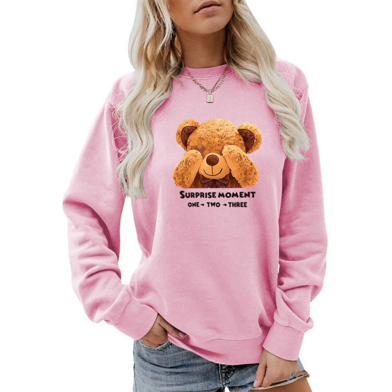 Damen Freizeitpullover mit süßem Bärenmotiv Drune
