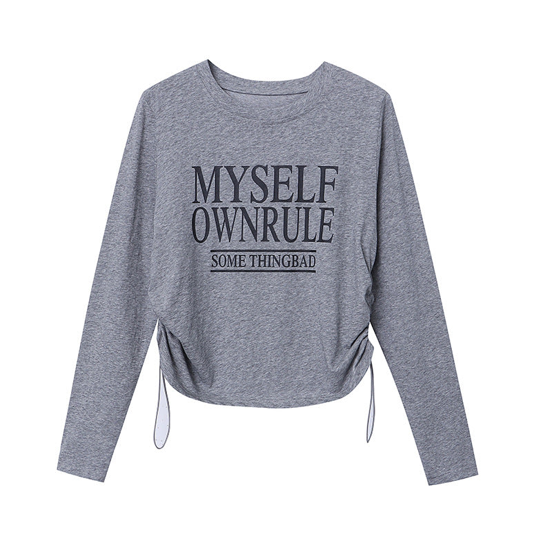 Damen Lässiges Langarmshirt mit auffälligem Grafikdruck Drune