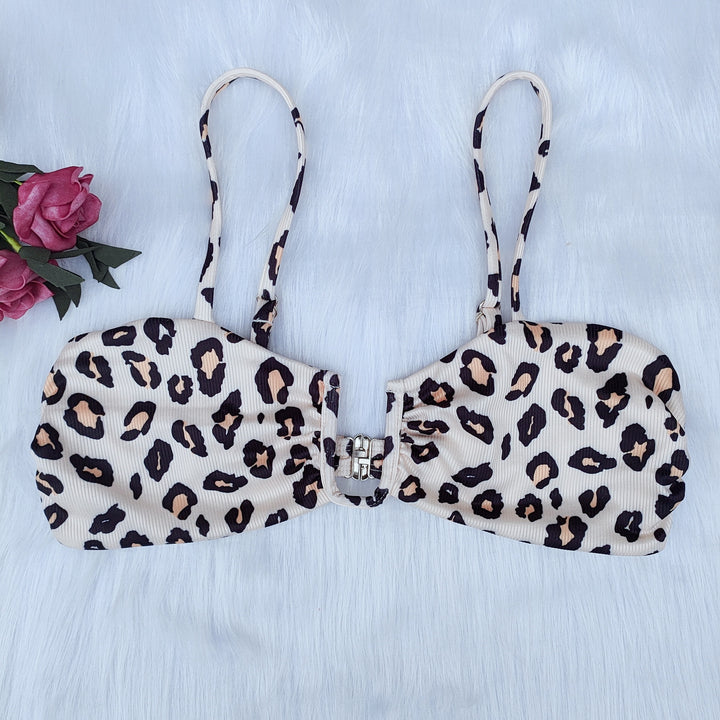 Damen Bikini-Set mit elegantem Leopardenmuster und strukturierter Oberflächengestaltung Drune