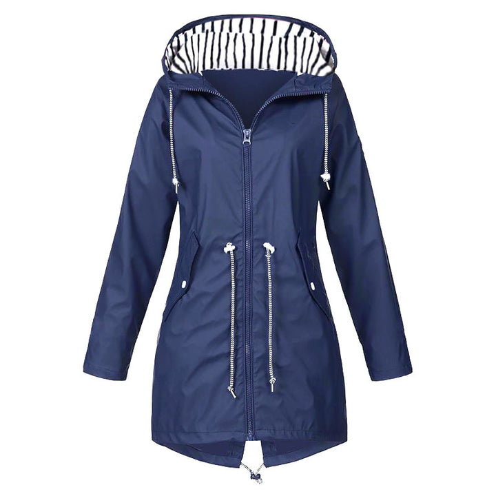 Damen wasserabweisende Freizeitjacke mit verstellbarem Kapuzenkragen und funktionalen Taschen Drune