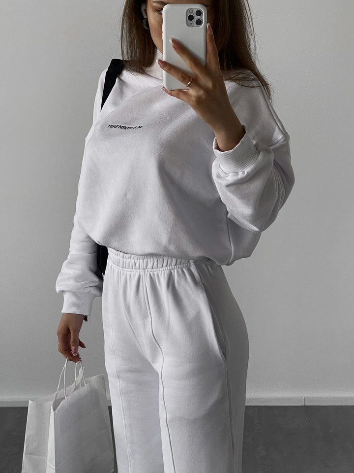 Damen lässiges Freizeitanzug-Set mit hohem Kragen und eleganten Details Drune