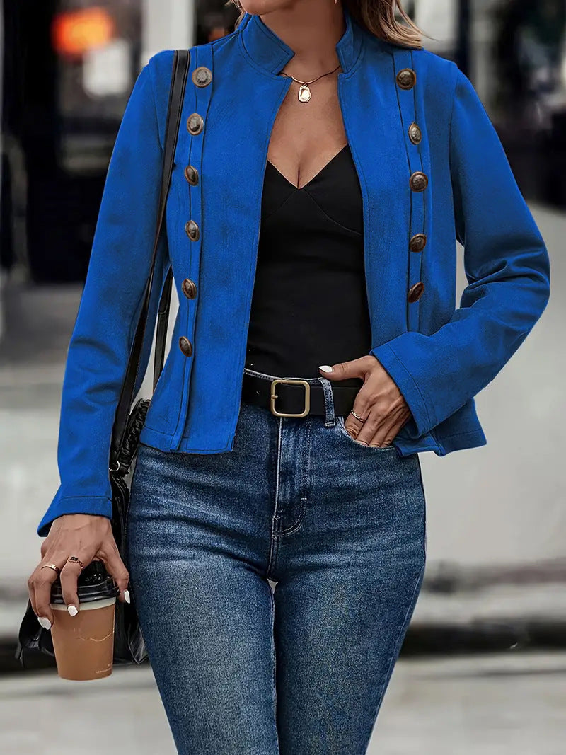 Damen romantischer Blazer mit einzigartigen Knopfdetaills Drune