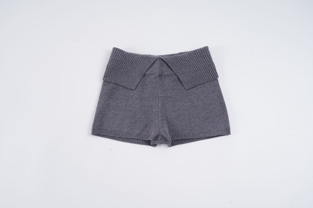 Damen Short mit hohem, komfortablem Bund und strukturiertem Strickdesign Drune