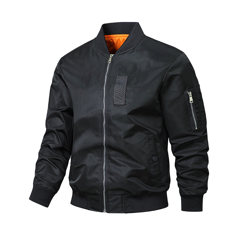 Herren -Isolierte, wasserabweisende Flug-Bomberjacke mit kontrastierendem, gestepptem Futter und Utility-Tasche am Ärmel Drune