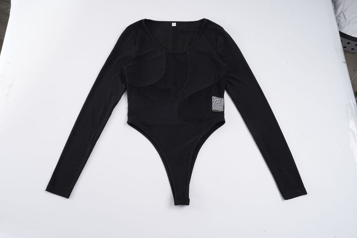 Damen Body mit innovativem Design und raffinierten Netz-Elementen Drune