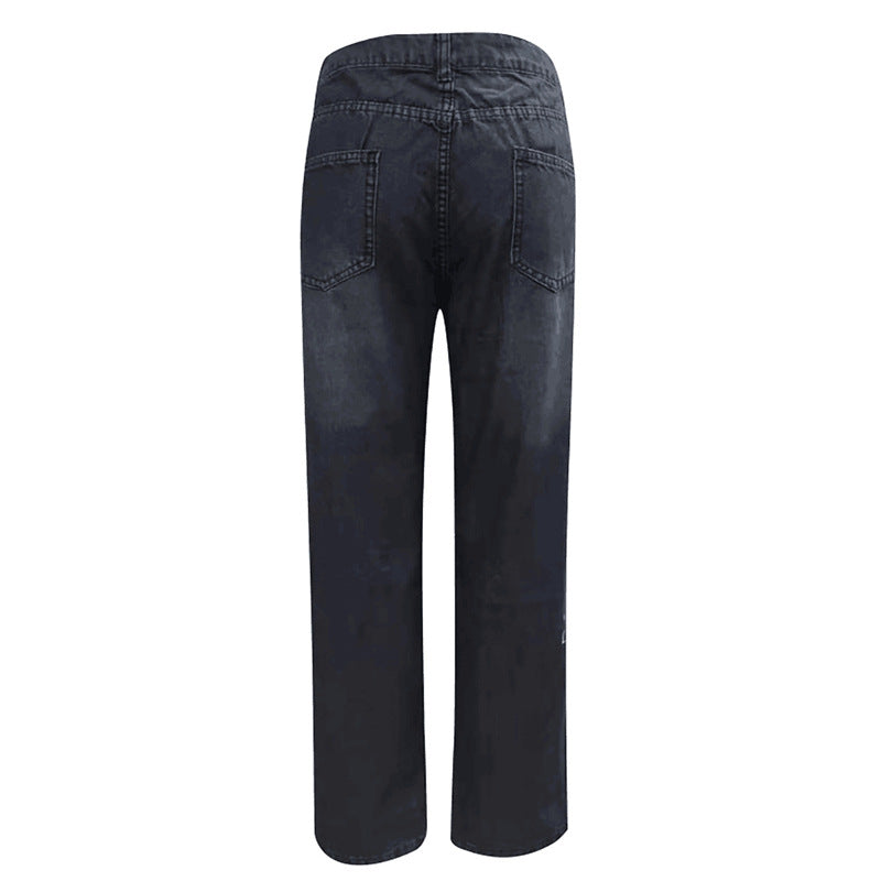 Damen modische Destroyed Jeans im lässigen Schnitt mit hohen Taschen und einzigartigen Details Drune