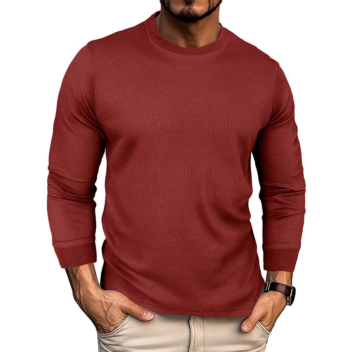 Herren Langarm-T-Shirt mit strukturiertem Design und bequemem Rundhalsausschnitt Drune