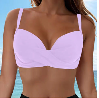Damen Elegantes Bikinioberteil mit Wickeldesign Drune