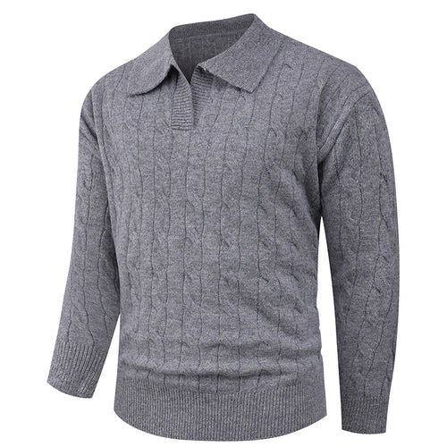 Herren eleganter Strickpullover mit modernem Zopfmuster Drune