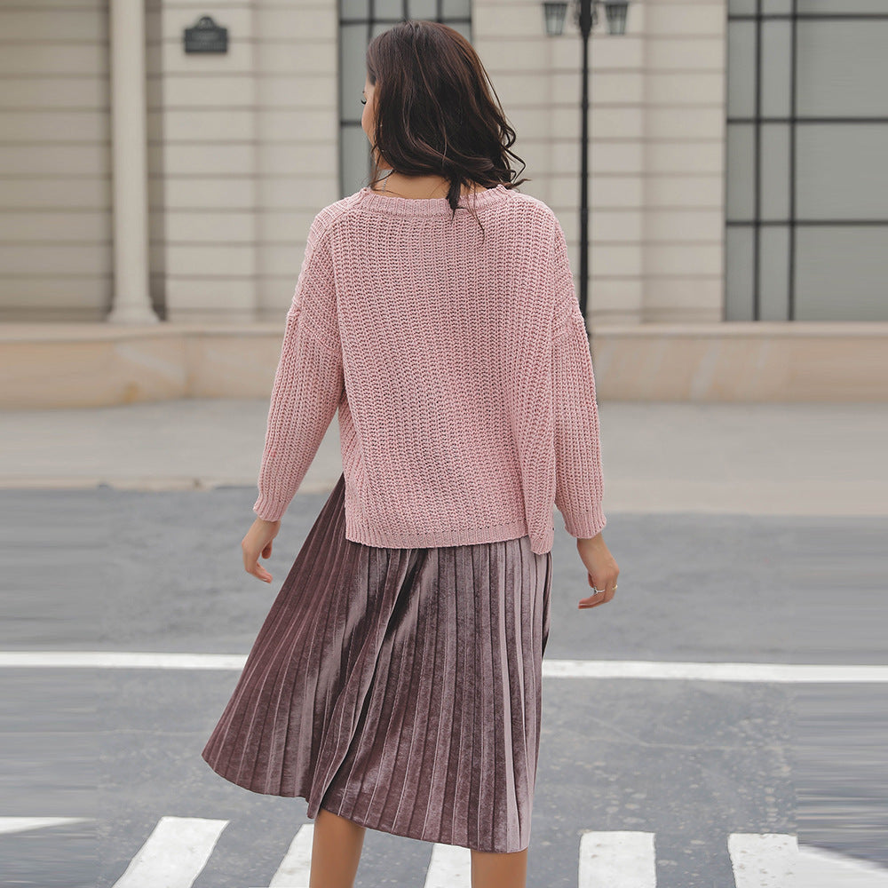 Damen Strickpullover im lässigen Design mit modischem Strickmuster Drune