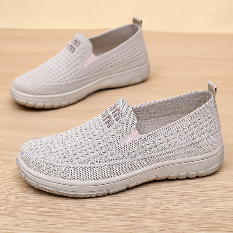 Damen nan nahtloser Strick-Slipper mit elastischem Einstieg und orthopädischer Memory-Fußbett-Stütze Drune