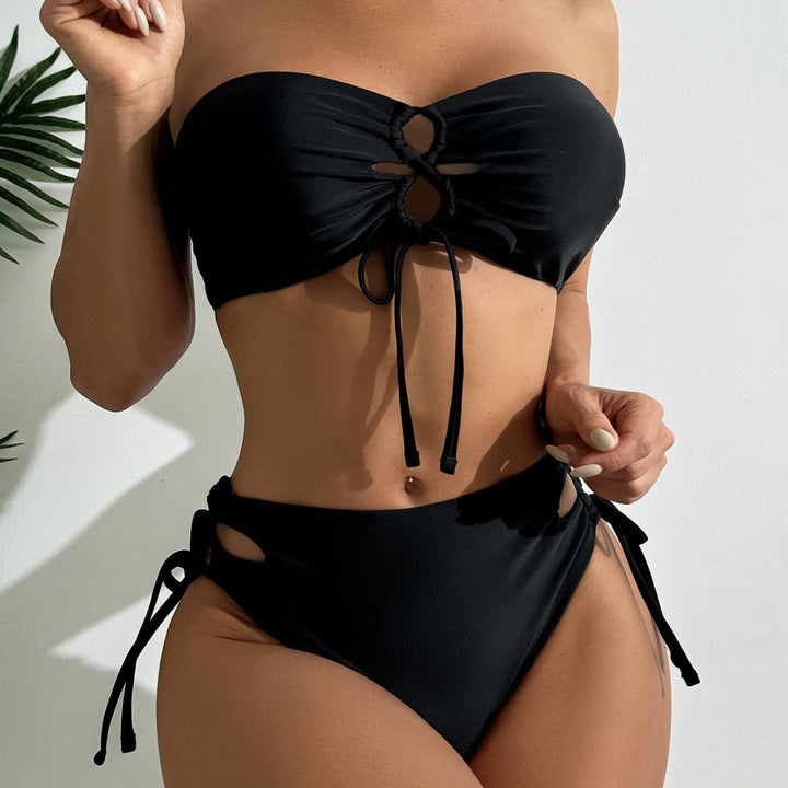 Damen Bandeau-Bikini mit verstellbaren Bindebändern Drune