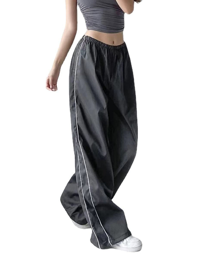 Damen Sportliche Hose mit Weitem Schnitt und Elastischem Bund Drune
