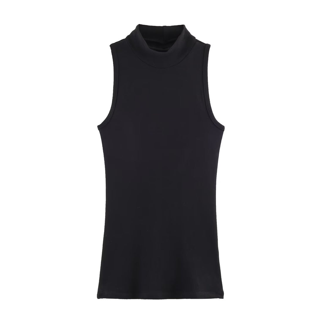 Damen Rollkragen-Tanktop aus weichem Stretch-Material Drune