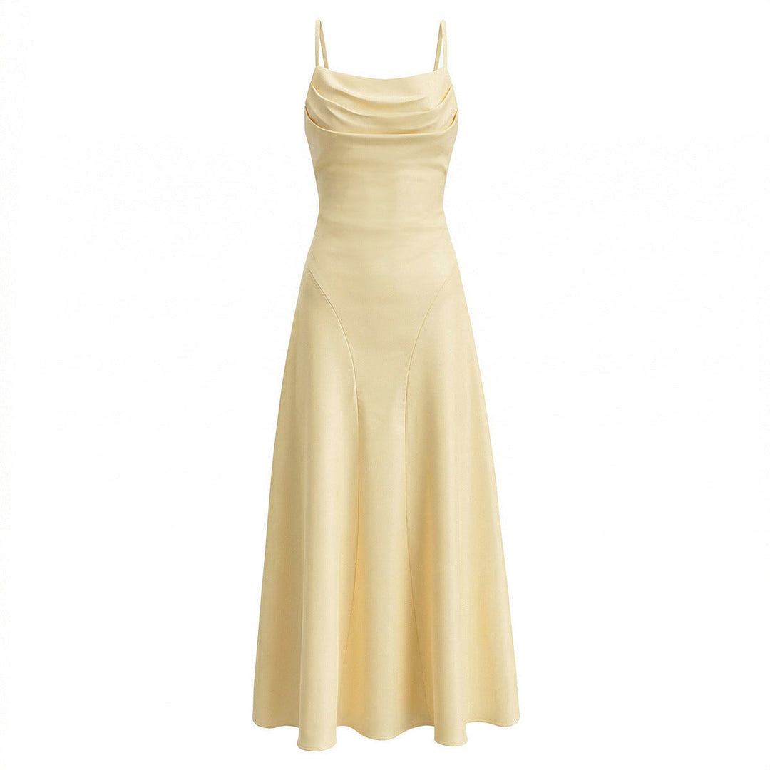 Damen Maxikleid mit eleganter Drapierung und feinem Satin-Finish Drune