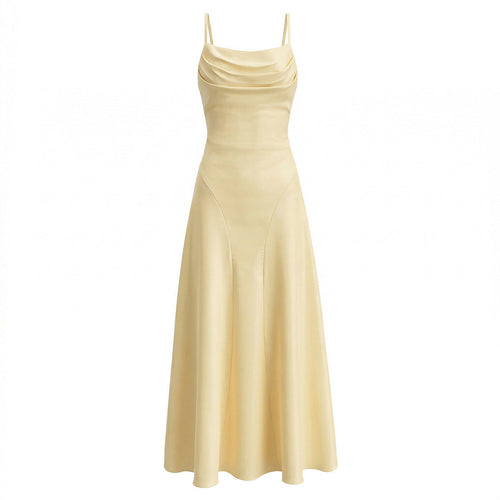 Damen Maxikleid mit eleganter Drapierung und feinem Satin-Finish Drune