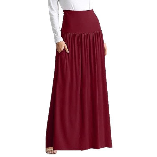 Damen Maxi-Rock mit elastischem Bund und Taschen Drune