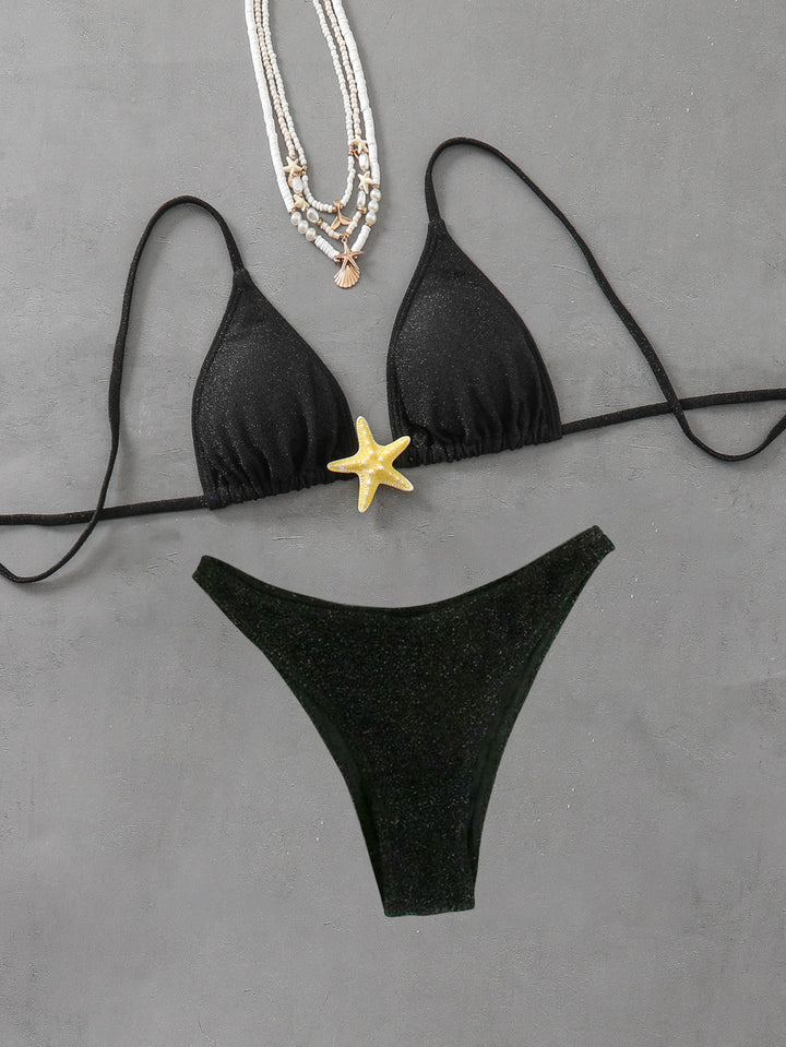 Damen Triangel-Bikini mit modischem Glitzer-Effekt Drune