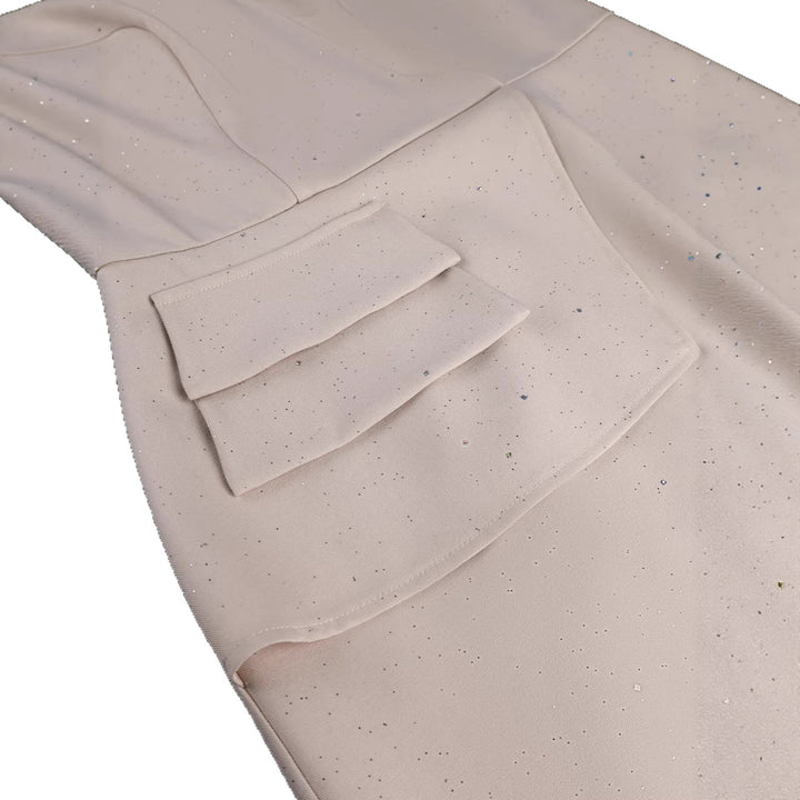 Damen figurbetontes Kleid mit asymmetrischem Schnitt und modischer Rüsche Drune