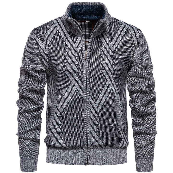Herren Strickjacke mit strukturiertem Zopfmuster und praktischen Taschen Drune