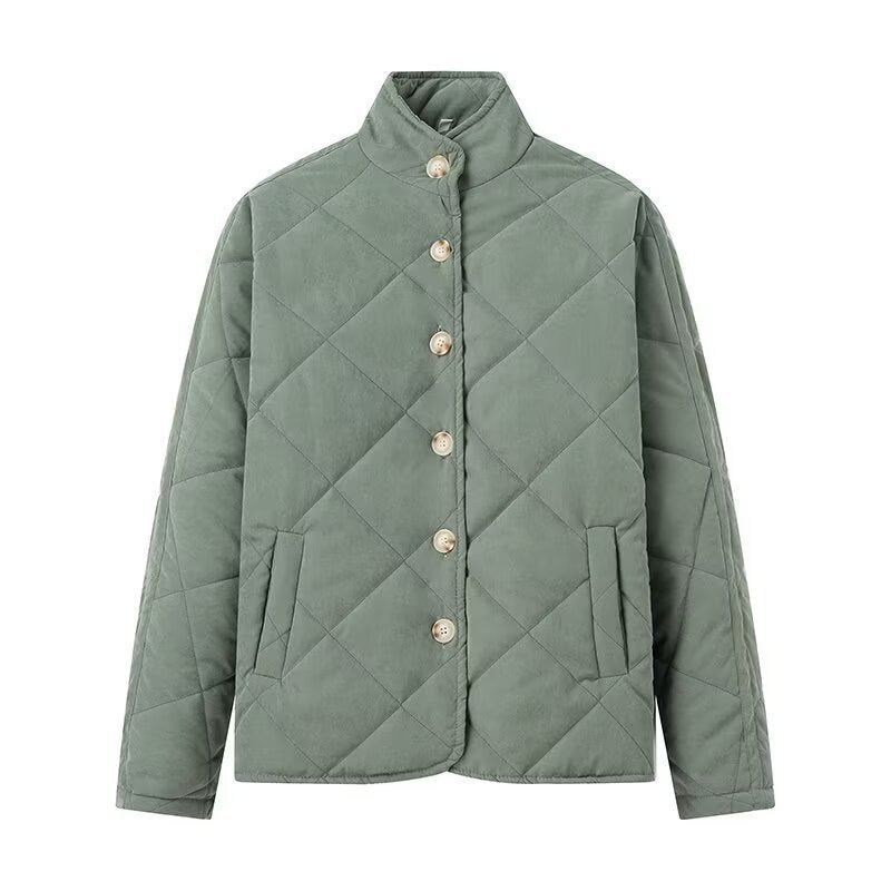 Damen gesteppte Übergangsjacke mit schickem Stehkragen und praktischen Taschen Drune