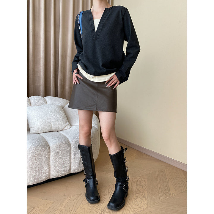 Damen Urbaner Pullover mit Knopfdetails Drune