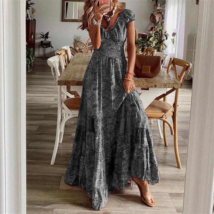 Damen Maxikleid mit verspieltem Schnitt und elastischen Details Drune
