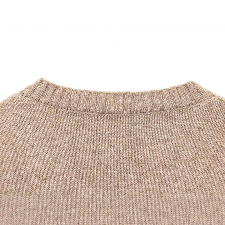 Damen V-Ausschnitt Strickpullover Drune