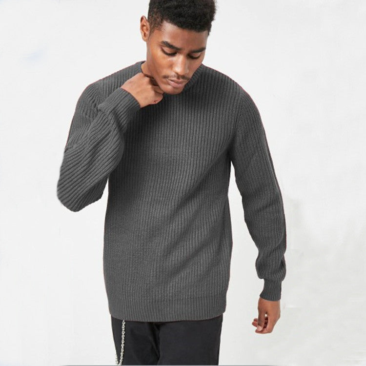 Herren Grobstrick Pullover mit strukturiertem Muster und Rundhalsausschnitt Drune