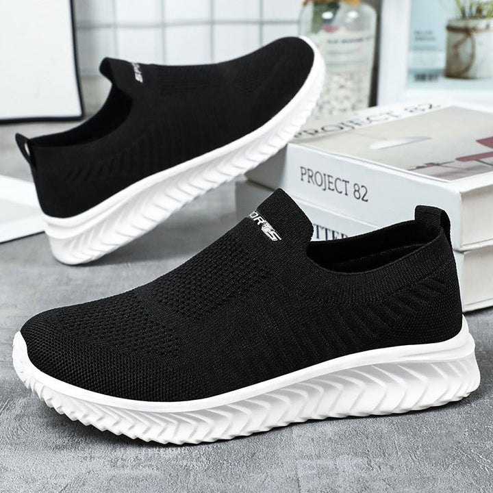 Damen Leichte Slip-On Freizeitschuhe mit atmungsaktivem Strickdesign Drune