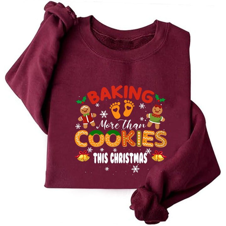 Damen Sweatshirt mit weichem Fleece-Innenfutter und fröhlichem Weihnachtsdruck Drune