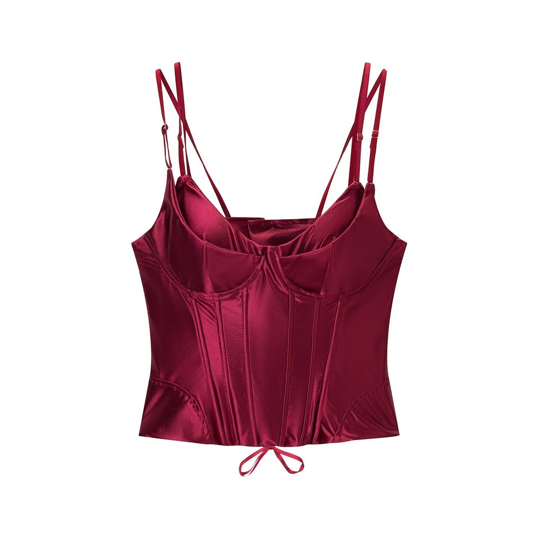 Damen Corsagenoberteil mit luxuriösem Satin-Finish und verstellbaren Trägern Drune