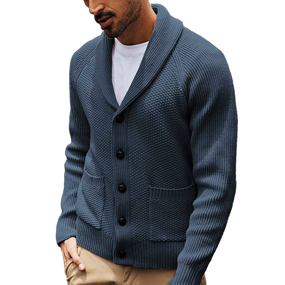 Herren Strickjacke mit strukturiertem Design und praktischem Schalkragen Drune