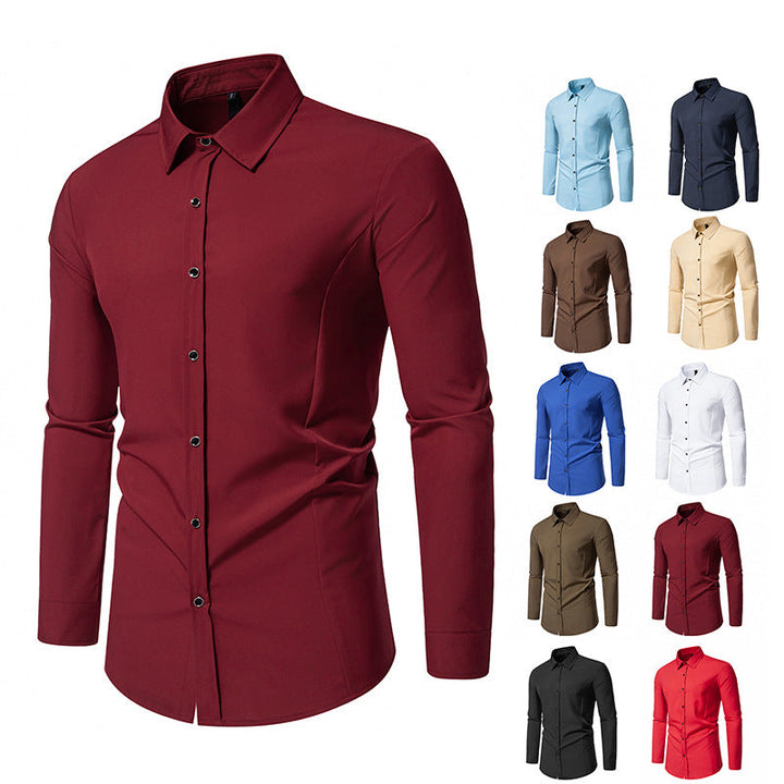 Herren modisches Langarmhemd mit elegantem Schnitt Drune