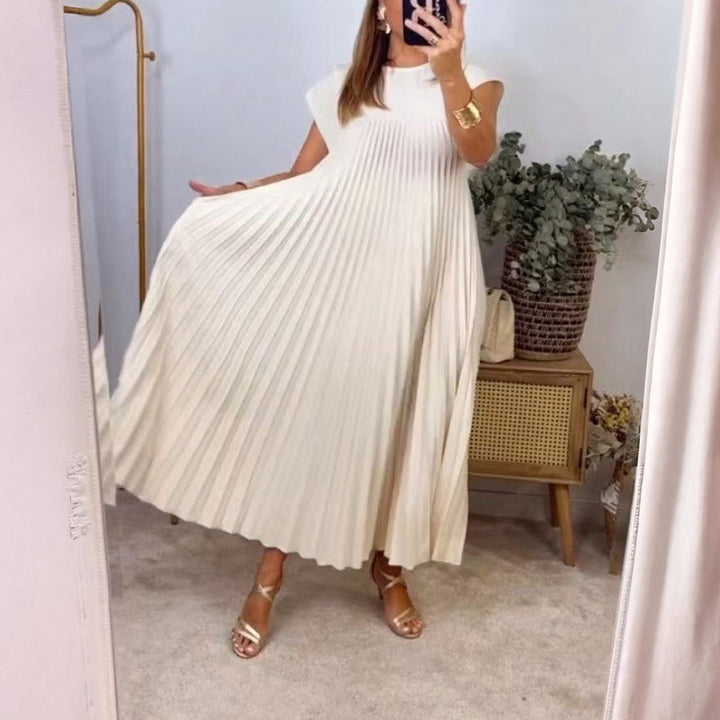 Damen Maxikleid mit eleganten Puffärmeln und hohem Schlitz Drune