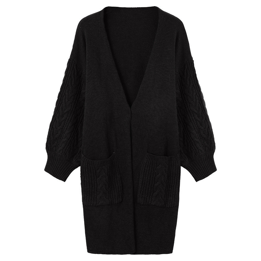 Damen gemütliche Strickjacke mit Taschen Drune