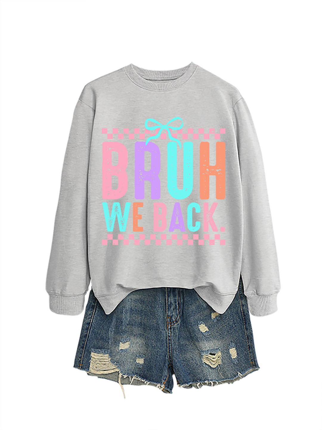 Damen Sweatshirt mit fröhlichem Druck und bequemer Passform Drune