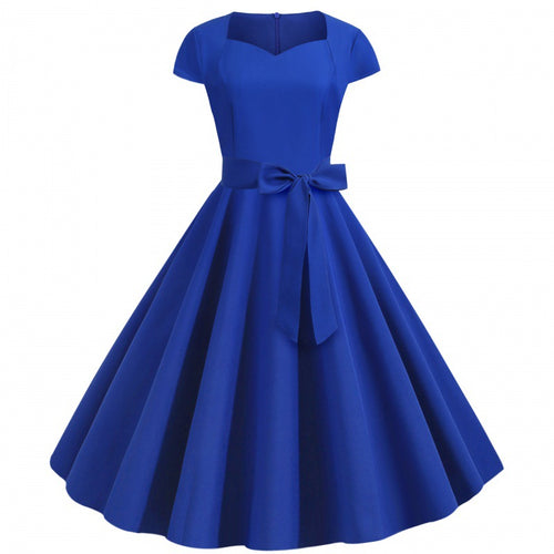 Damen A-Linien-Kleid mit elegantem V-Ausschnitt und taillierendem Gürtel Drune