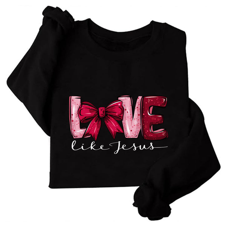 Damen Sweatshirt mit kreativem Herzmotiv und verspieltem Aufdruck Drune