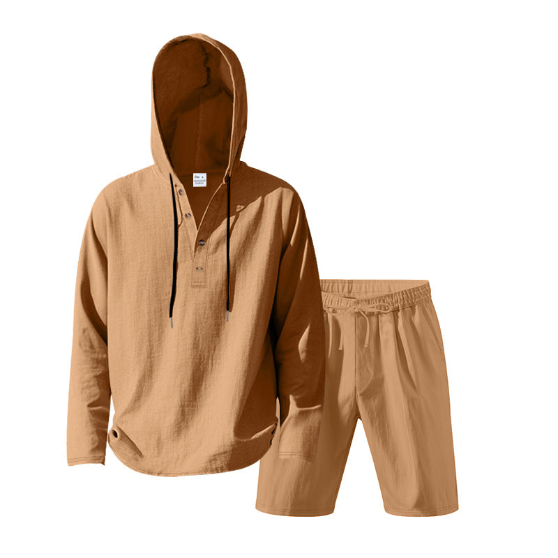 Herren lässiges Set mit Kapuze und Shorts Drune