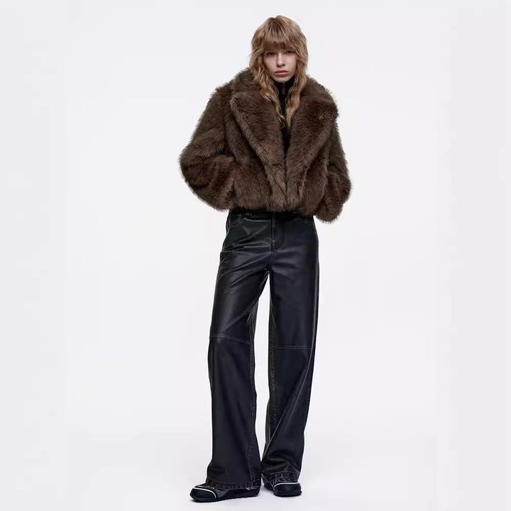 Damen elegante Pelzjacke Drune