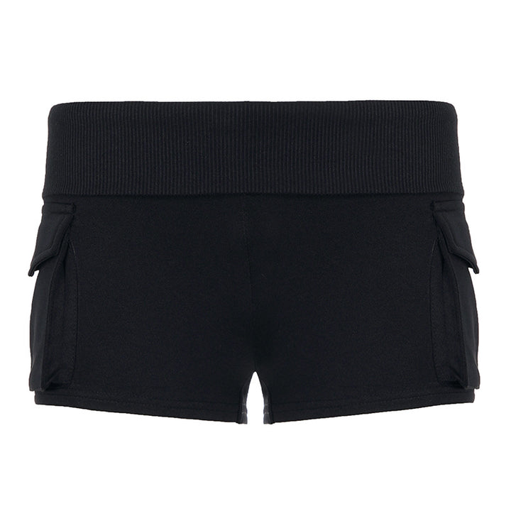 Damen Modische Shorts mit praktischen Taschen und hohem Bund Drune