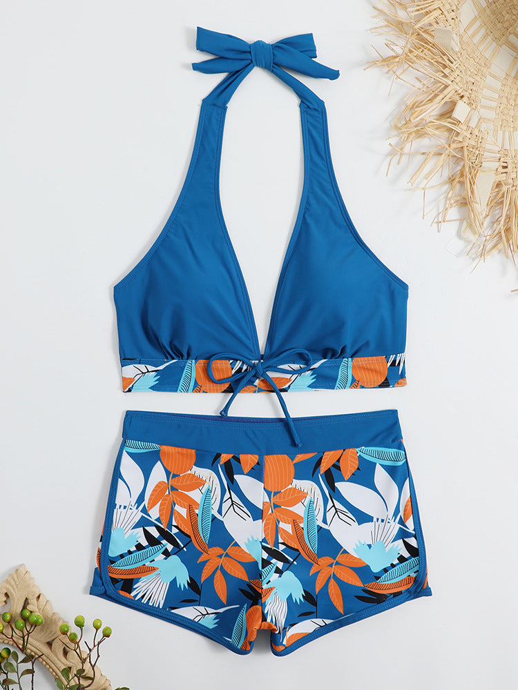 Damen Sportliches Bikini-Set mit verstellbarem Haltertop und Shorts Drune