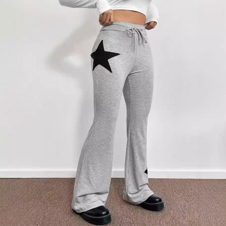 Damen lässige Sweatpants mit weitem Bein und Sternenmotiv Drune